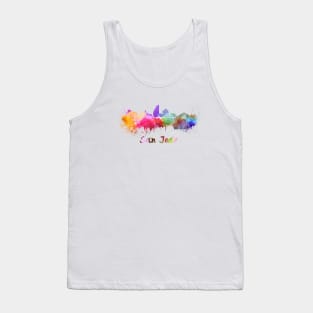 San jose skyline in watercolor Tank Top